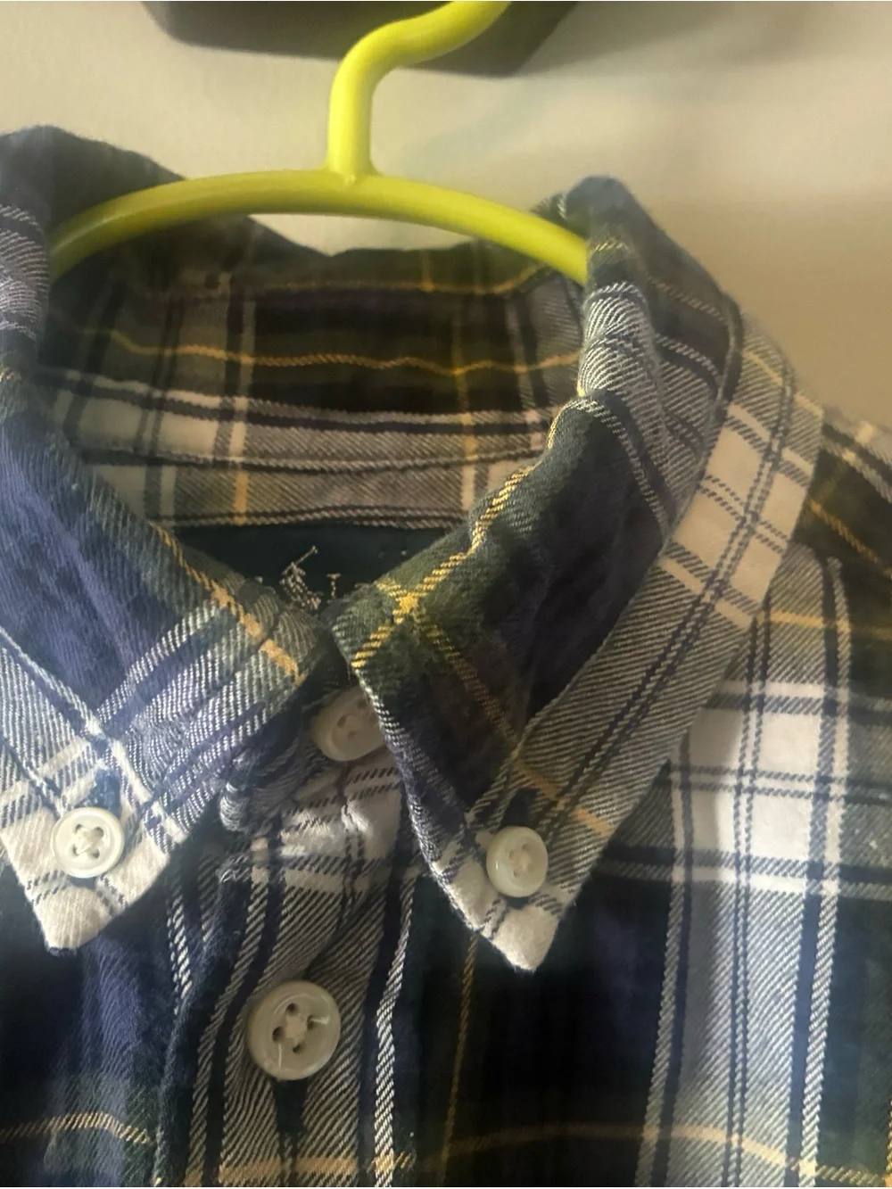 Ralph Lauren Blue and White Plaid Button-Down Shirt